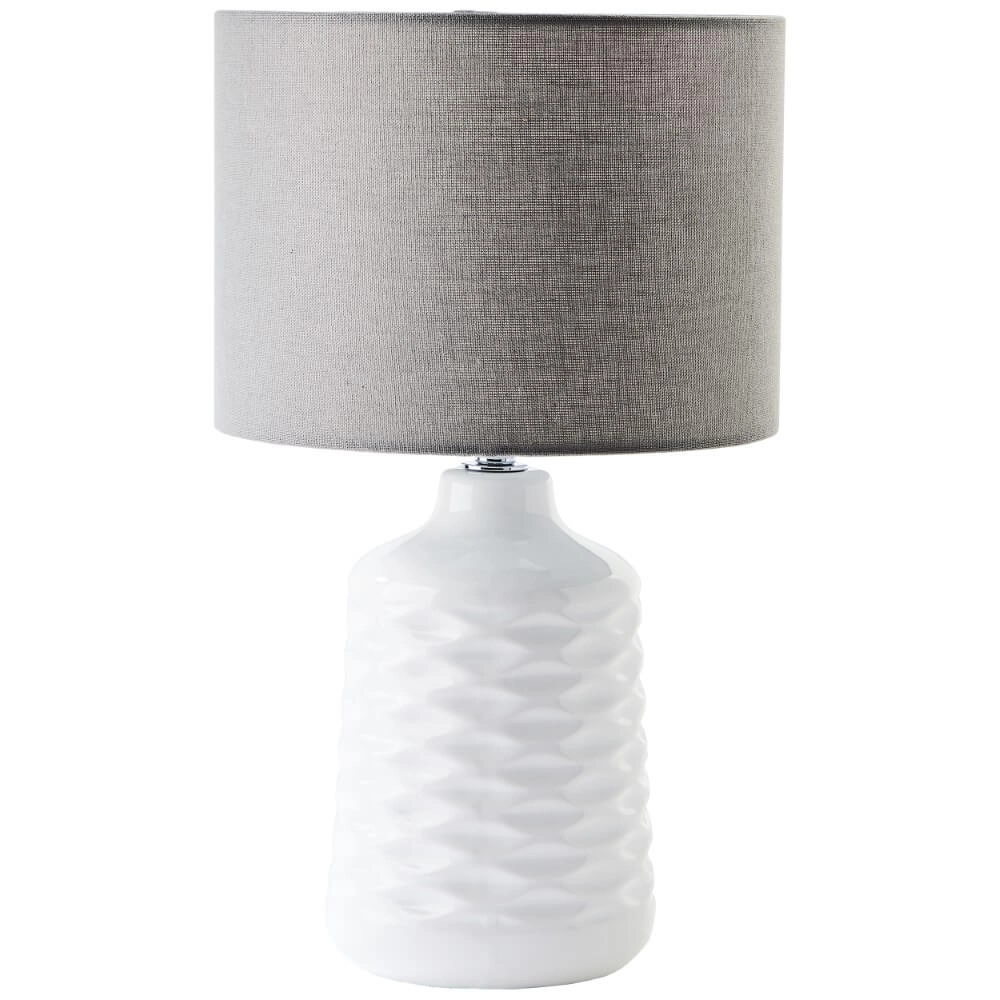 Lampe de table Ilysa blanc avec du gris Lampe de table Ilysa blanc avec du gris