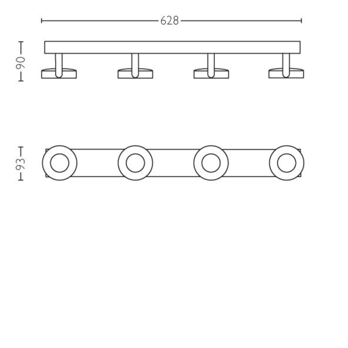 spot Clockwork 4 lumières blanc Philips 8718696154526