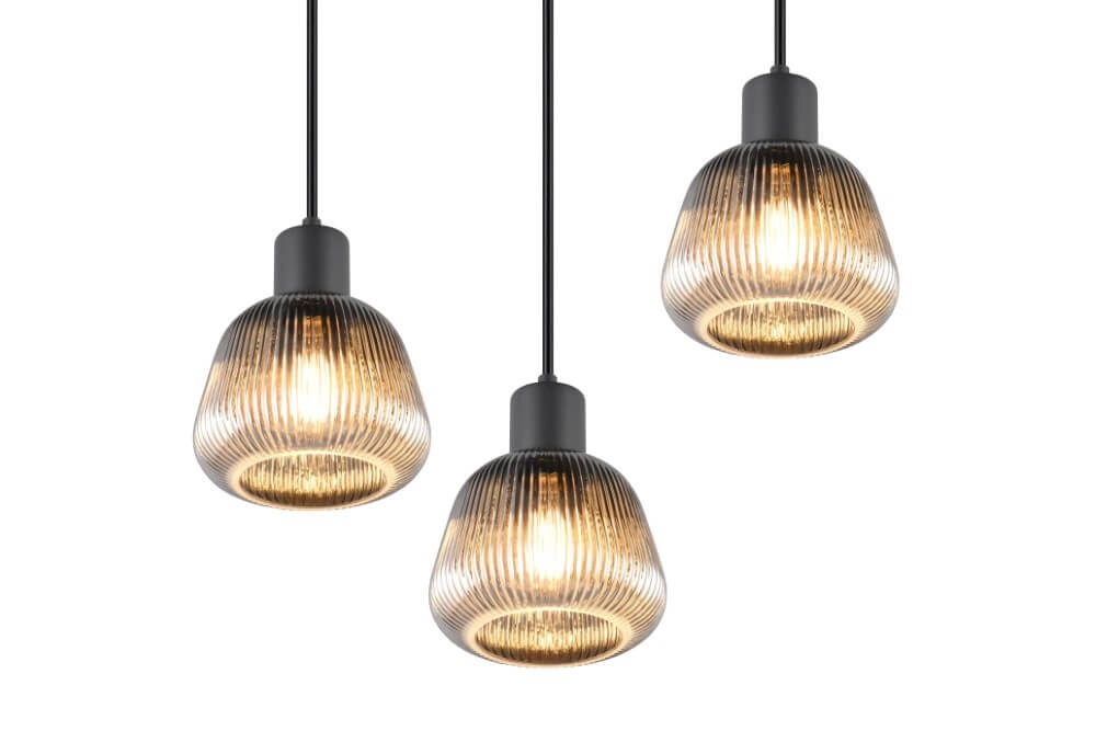 Lampe suspendue Vide Tarifa avec verre strié Trio 4017807615807