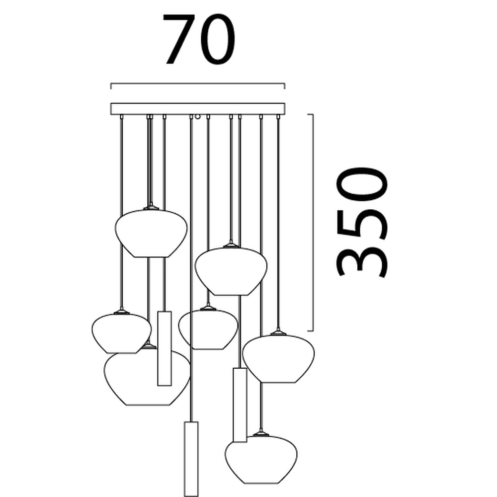 Lampe suspendue à 10 lampes Cartone avec des cagoules Think Paper Masterlight 8718121391625
