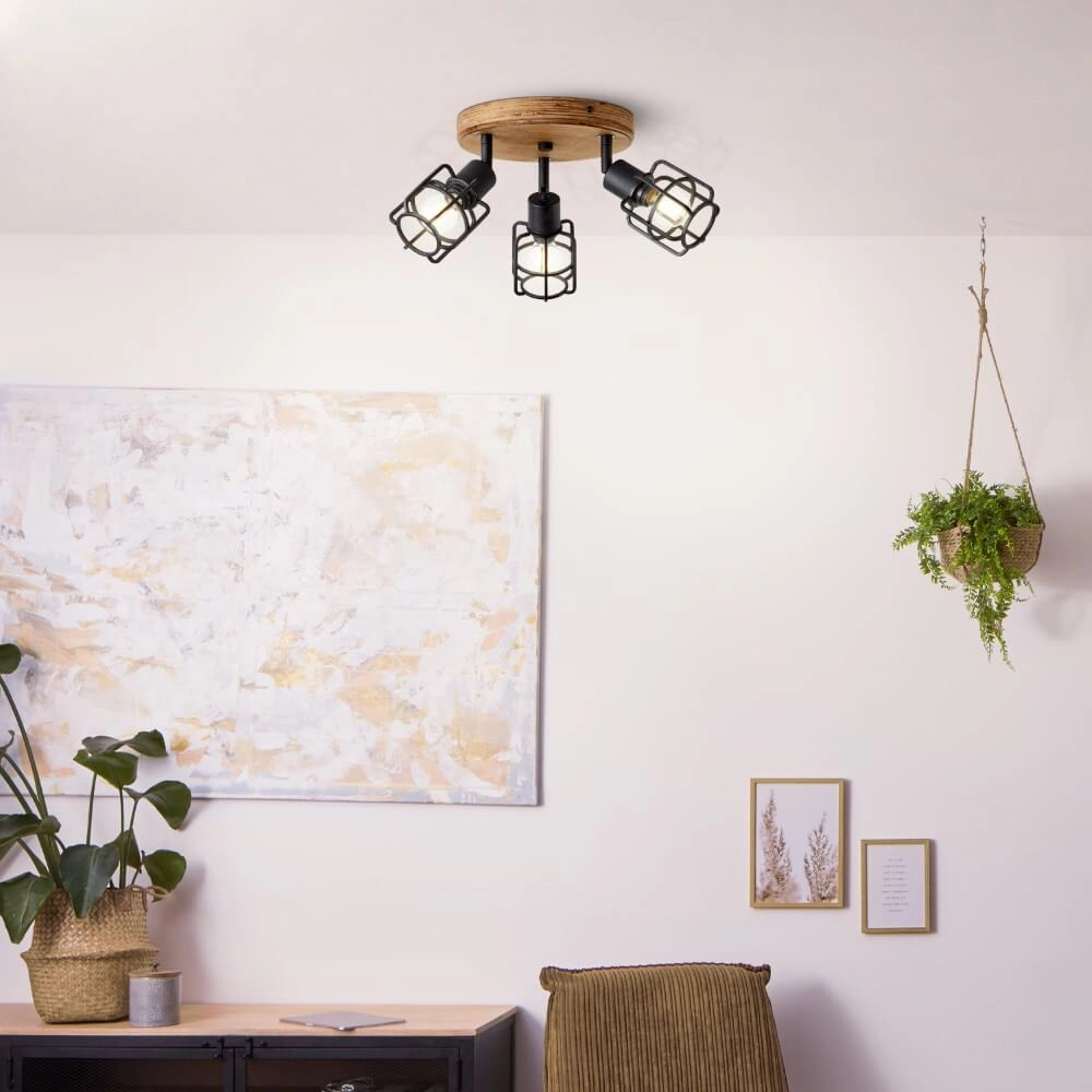 Plafonnier industriel Gwen 3 lumières Brilliant 4004353409820