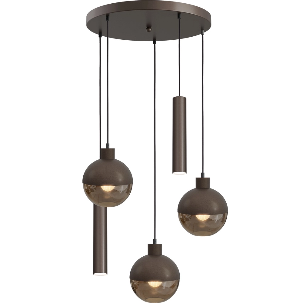 Lampe suspendue à 5 lumières Opera Ø 50 cm cacao