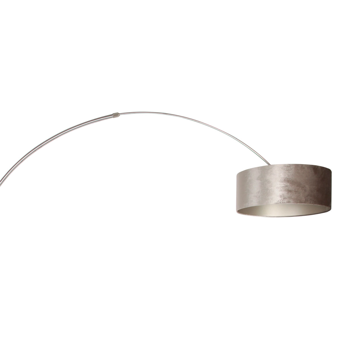 Lampe à arc Sparkled Acier inoxydable avec capot velours taupe Steinhauer 8712746145953