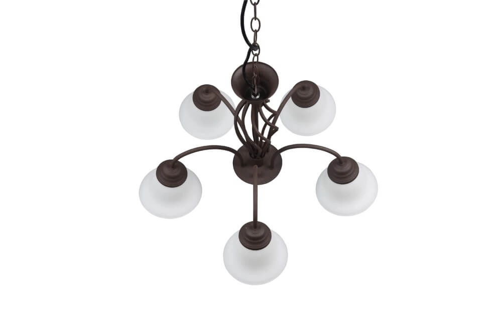 Lustre Rustica 60cm 5 lumières marron rouille Trio 4017807504682