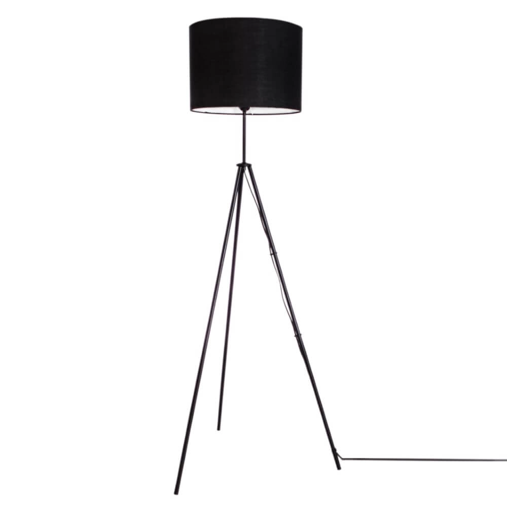 Lampe sur pied Rina noir mat