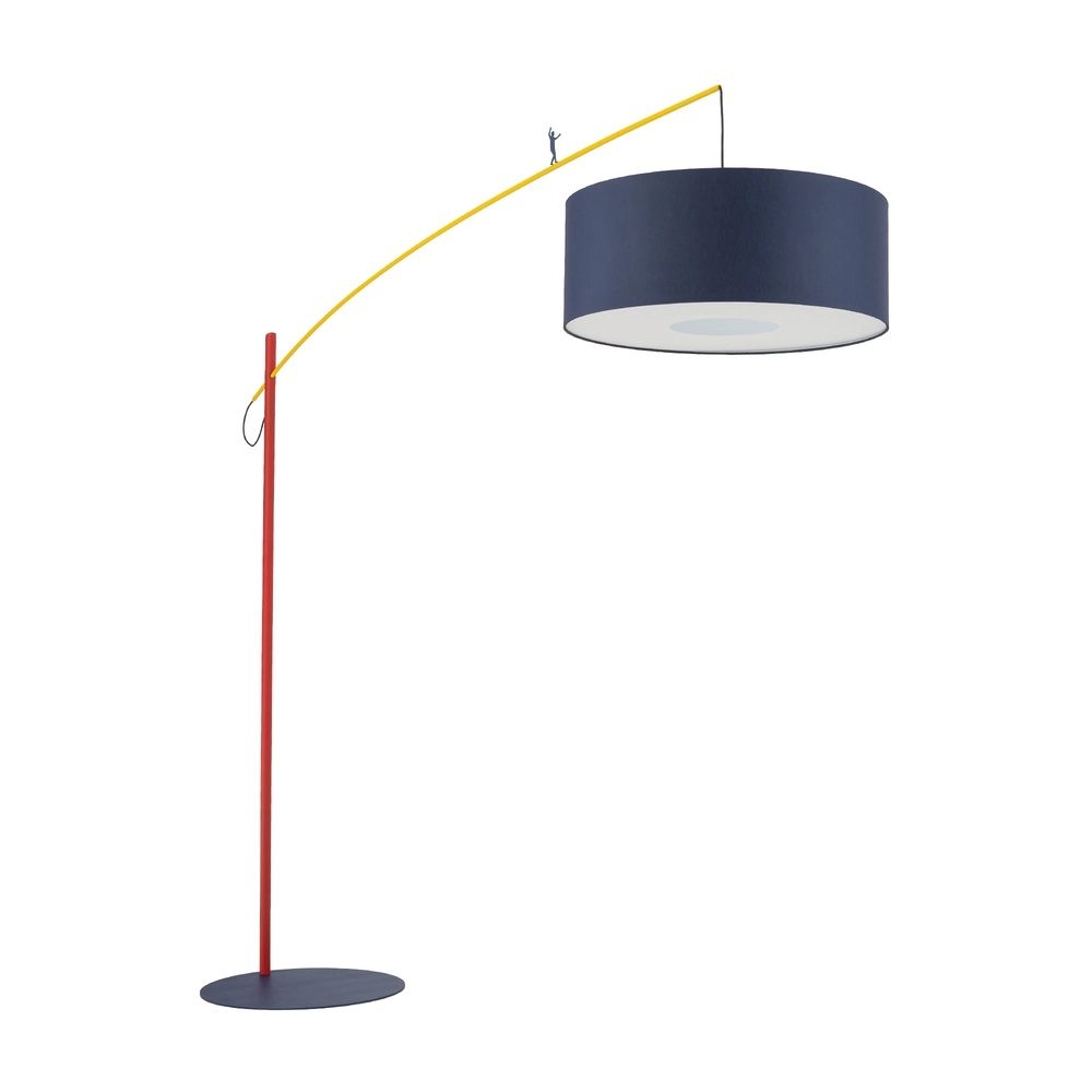 Lampe de pied Poise bleu avec rouge et jaune Ø 65 cm Lyora 5903139114301