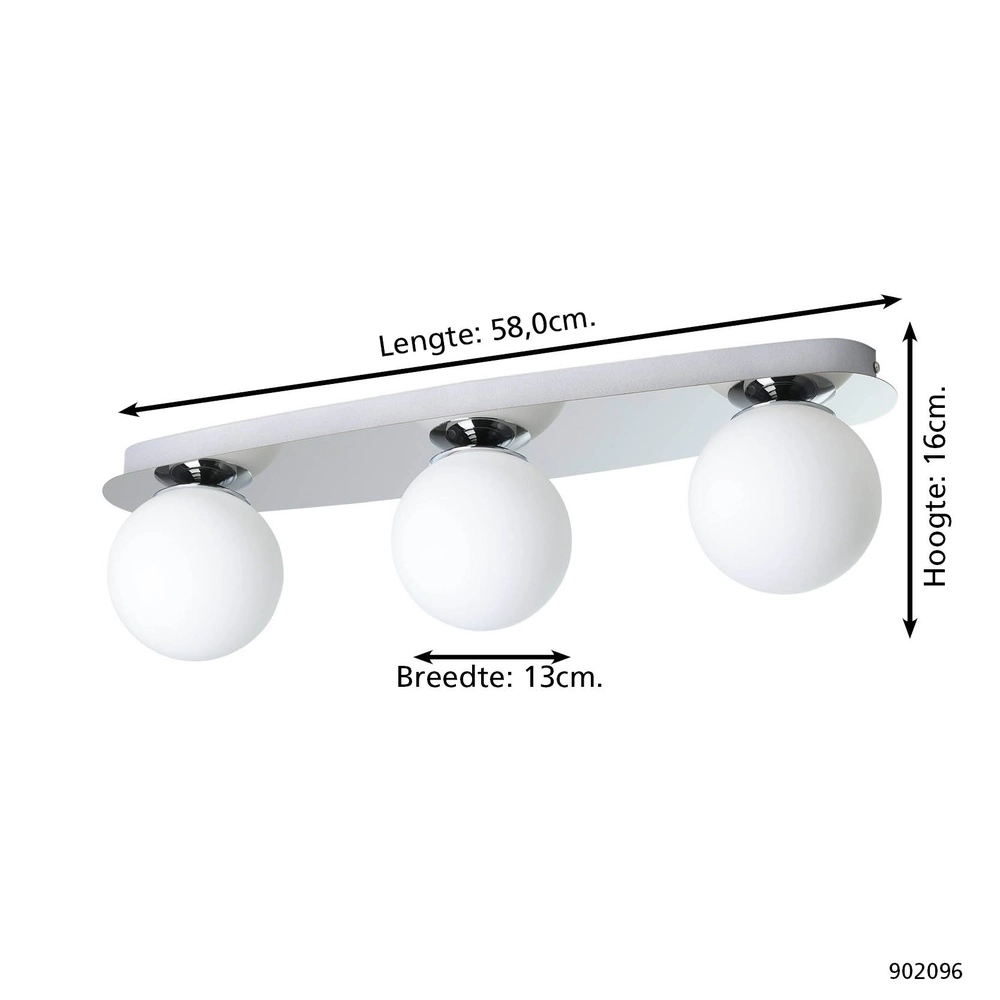 Plafonnier Castrovido Chrome à 3 lumières Eglo 9008606360734