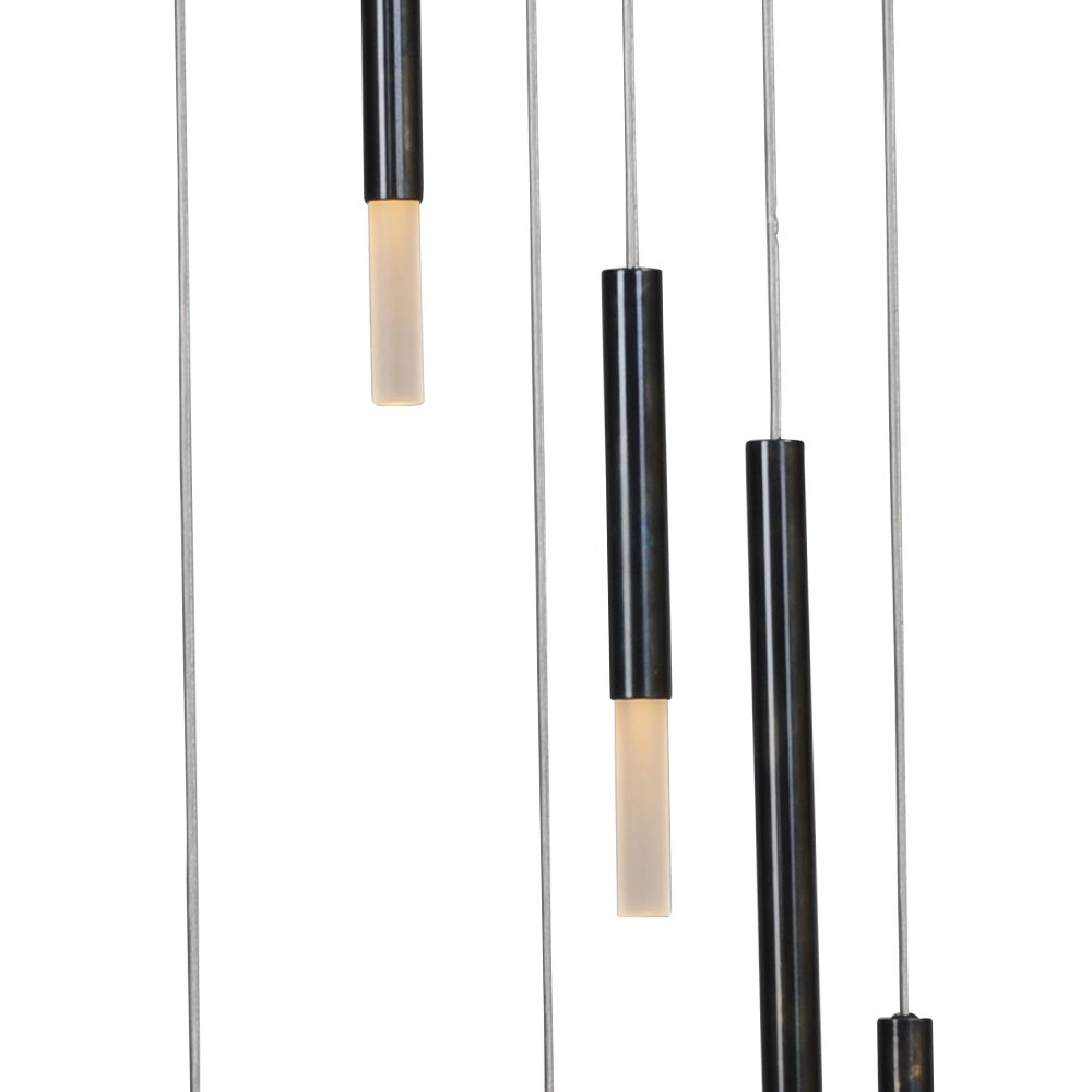 Lampe suspendue loft noire Flute Cylindres design à 6 lumières Masterlight 8718121209500