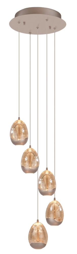 Lampe suspendue Champagne Egg Pendentif à 5 lumières