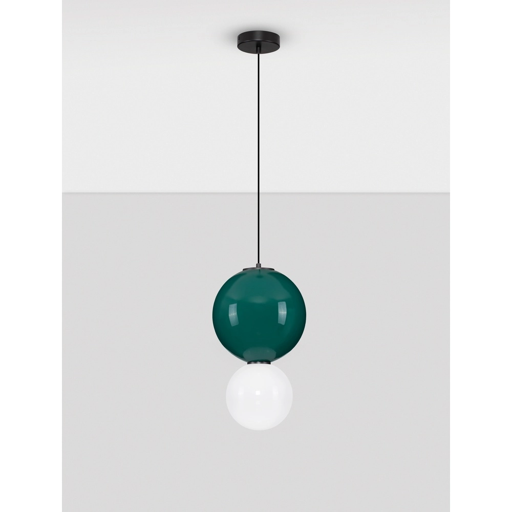 Suspension Noesis Ø 25cm vert avec blanc Lyora 5212017483645