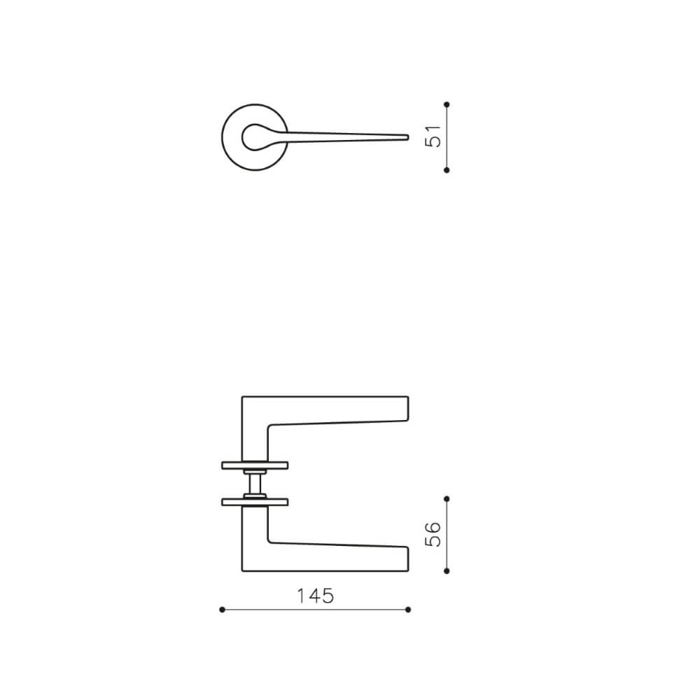 Poignée de porte design Lama L nickel Olivari 8714186477847