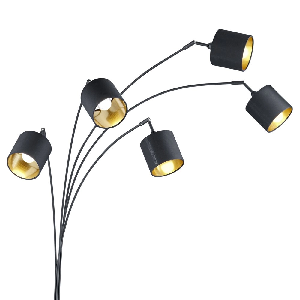 Lampe Tommy 5 lumières noir avec or Trio 4017807395150