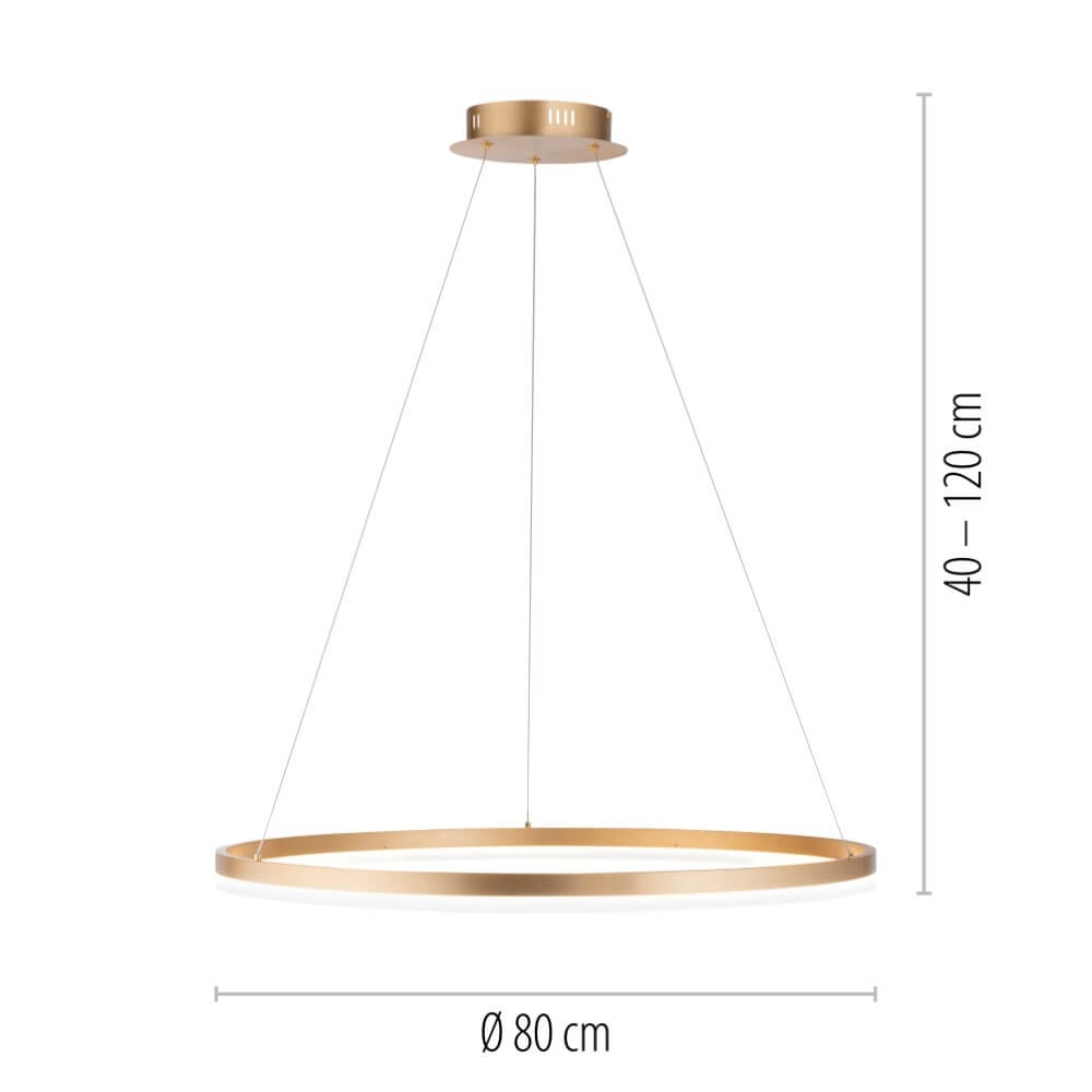 Lampe suspendue moderne Titus Ø 80cm laiton antique Paul Neuhaus 4012248362877