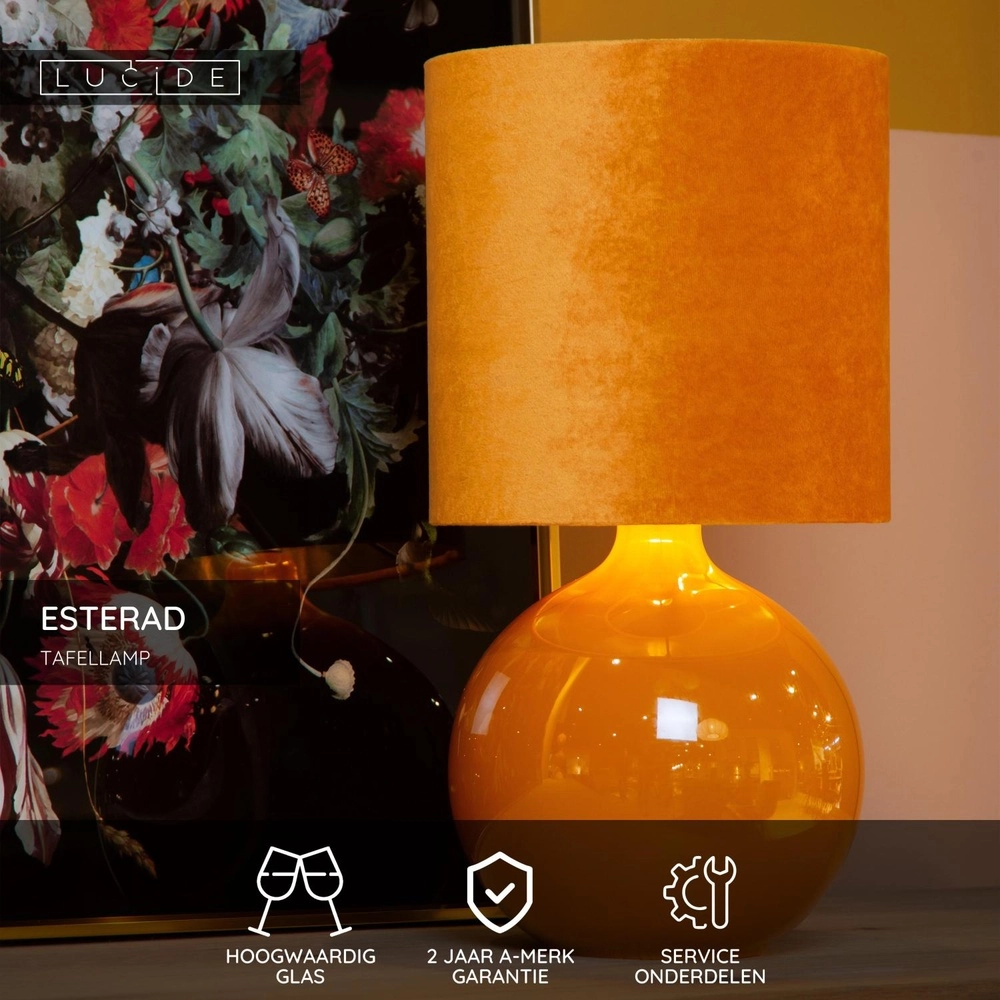 Lampe de table en ocre Esterad Ø 24cm Lucide 5411212105950
