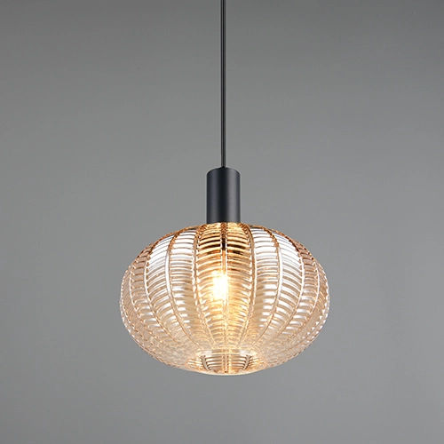 Lampe pendante classique Elvezia Verre ambré Trio 4017807677768