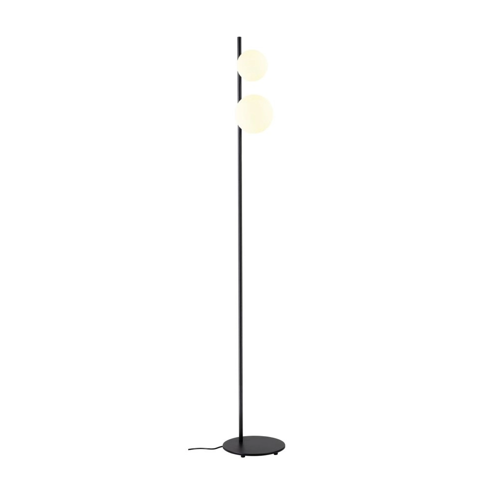 Lampadaire Sun noir avec sphères blanches Lampadaire Sun noir avec sphères blanches