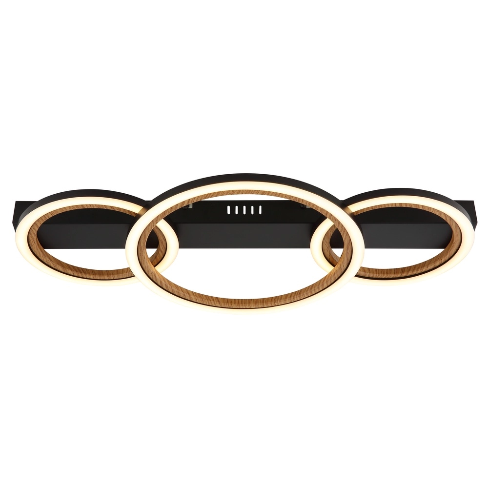 Lampe de plafond Dakari I 3 anneaux noirs Globo 9007371533787