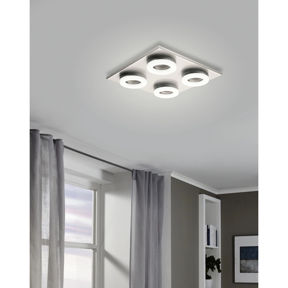 Lampe de plafond carrée Palena nickel Eglo 9002759325695