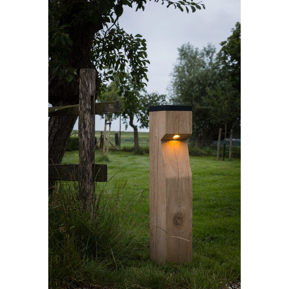 Éclairage solaire en bois Eye Solar Accoya - 17,5x17,5x90 -2700K