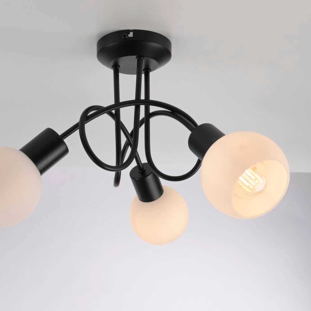 Plafonnier noir Loki Boucle à 3 lumières Just Light 4043689000783