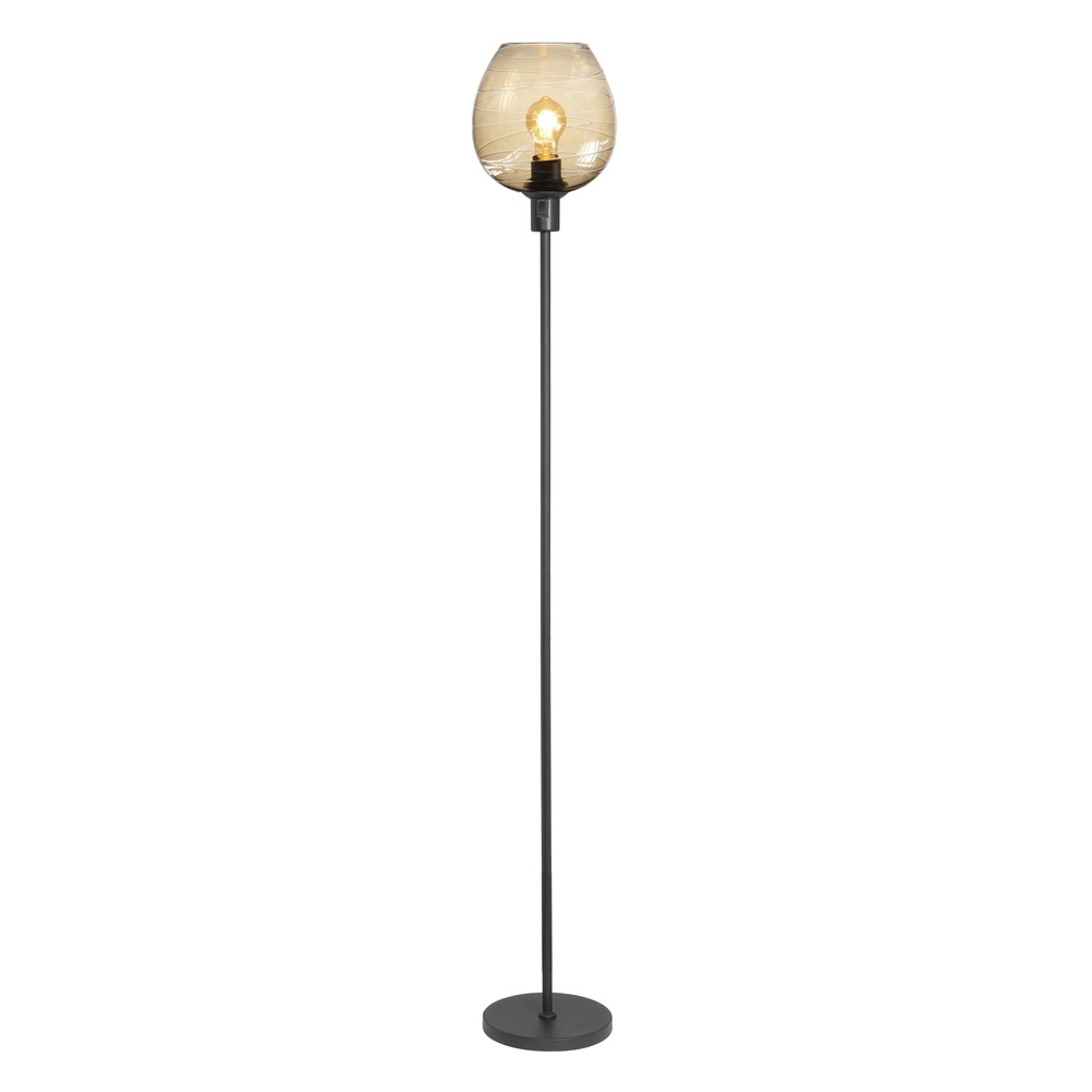 Lampadaire Fantasy noir avec verre doré Ø 22cm Lampadaire Fantasy noir avec verre doré Ø 22cm