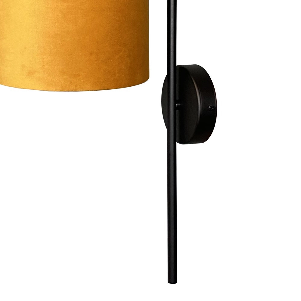 Applique noire Venus avec abat-jour jaune ocre Masterlight 8718121251226