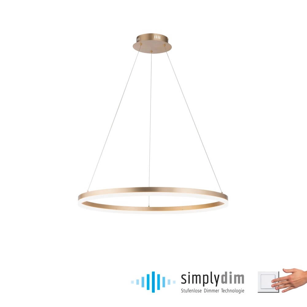 Lampe suspendue moderne Titus Ø 80cm laiton antique Paul Neuhaus 4012248362877