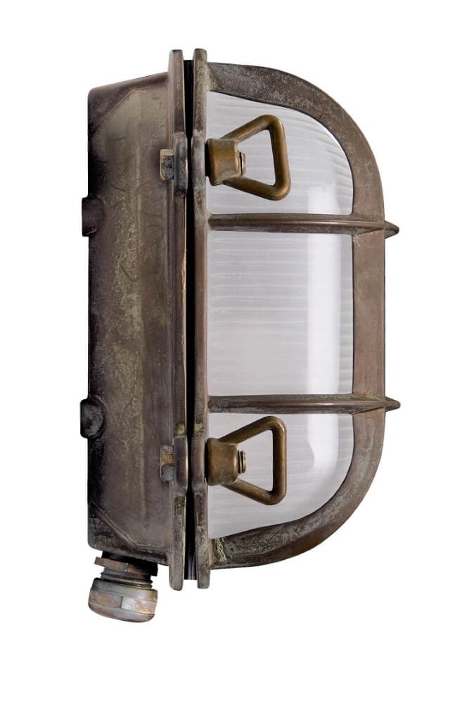 Lampe d’extérieur en laiton Tortuga verre blanc Lampe d’extérieur en laiton Tortuga verre blanc