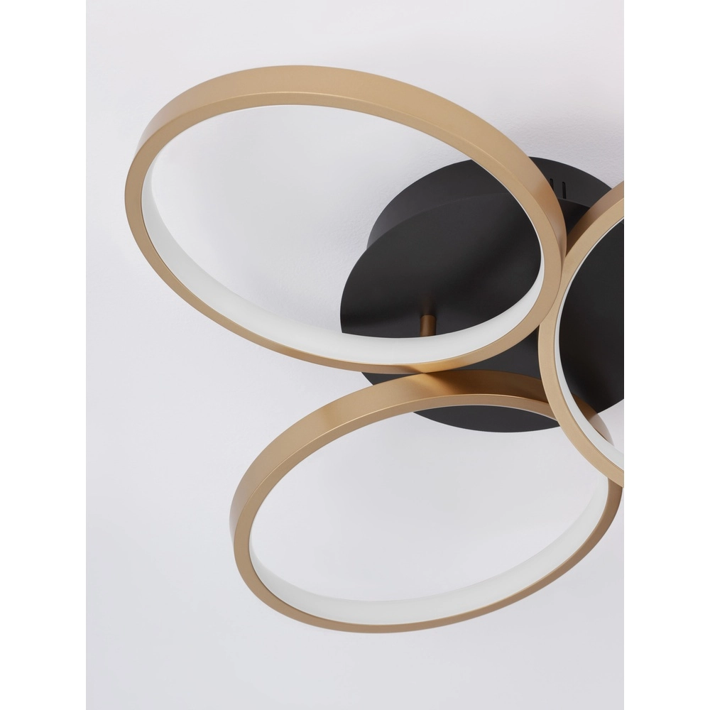 Plafonnier design Elize noir avec or Ø 55cm Lyora 5212017433138