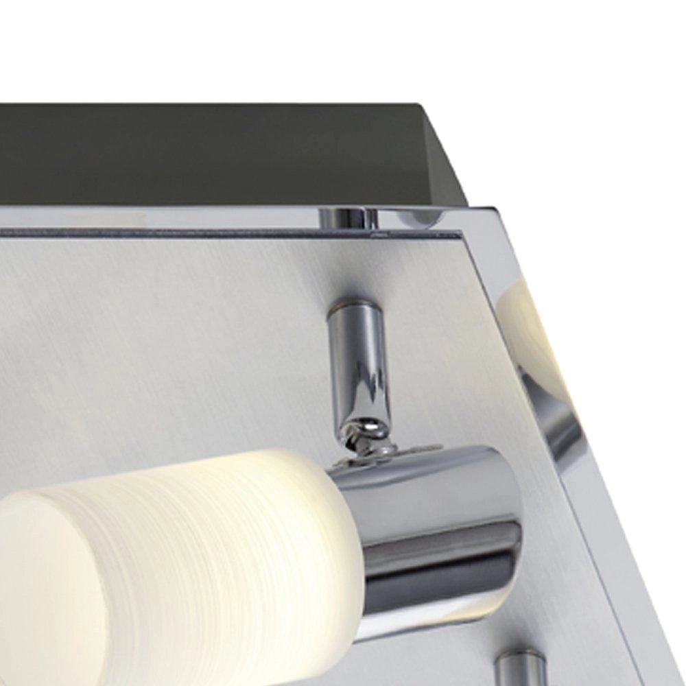 Spot de plafond LED Series 8214 Square Gris métallisé à 4 lumières avec chrome Trio 4017807220926