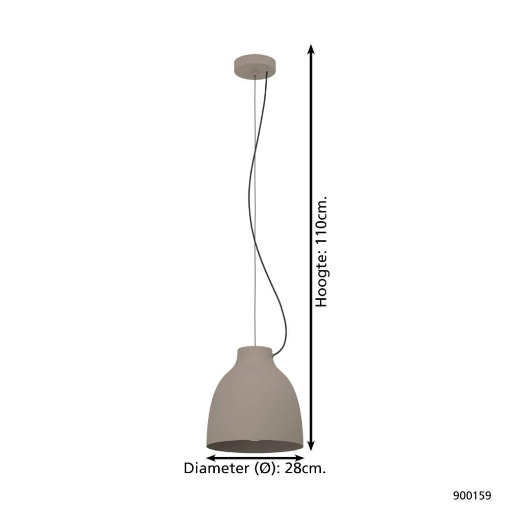 Lampe suspendue taupe Camasca Ø 28 cm Eglo 9008606239061