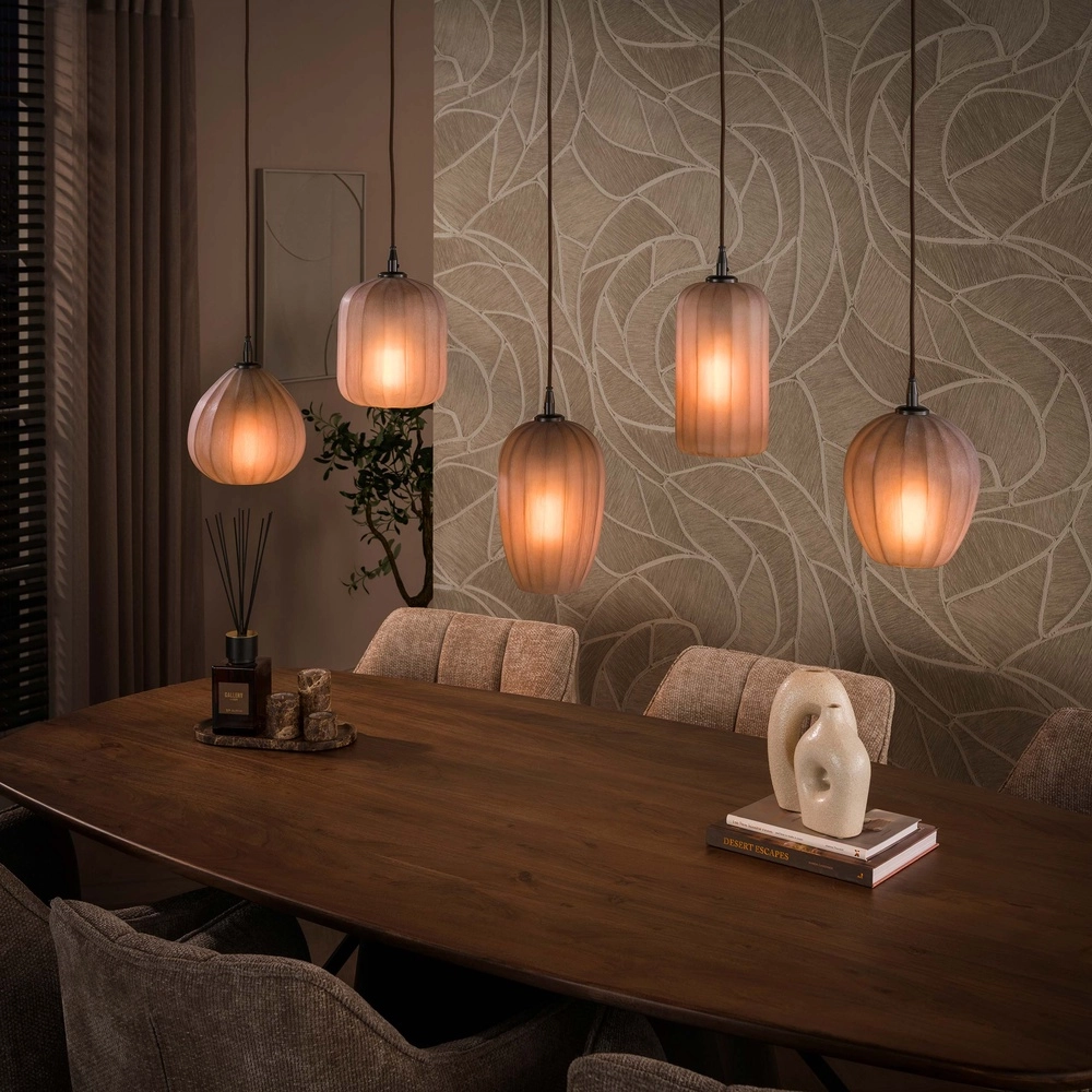 Lampe suspendue à 5 lumières Altura Sienne brun avec verre dépoli