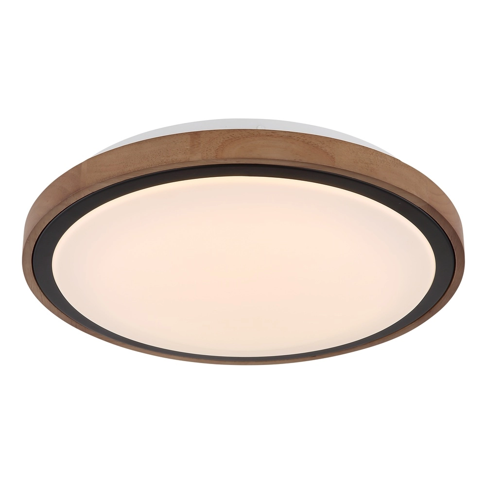 Lampe de plafond Bruno Ø 36 cm noir avec bois Globo 9007371474592