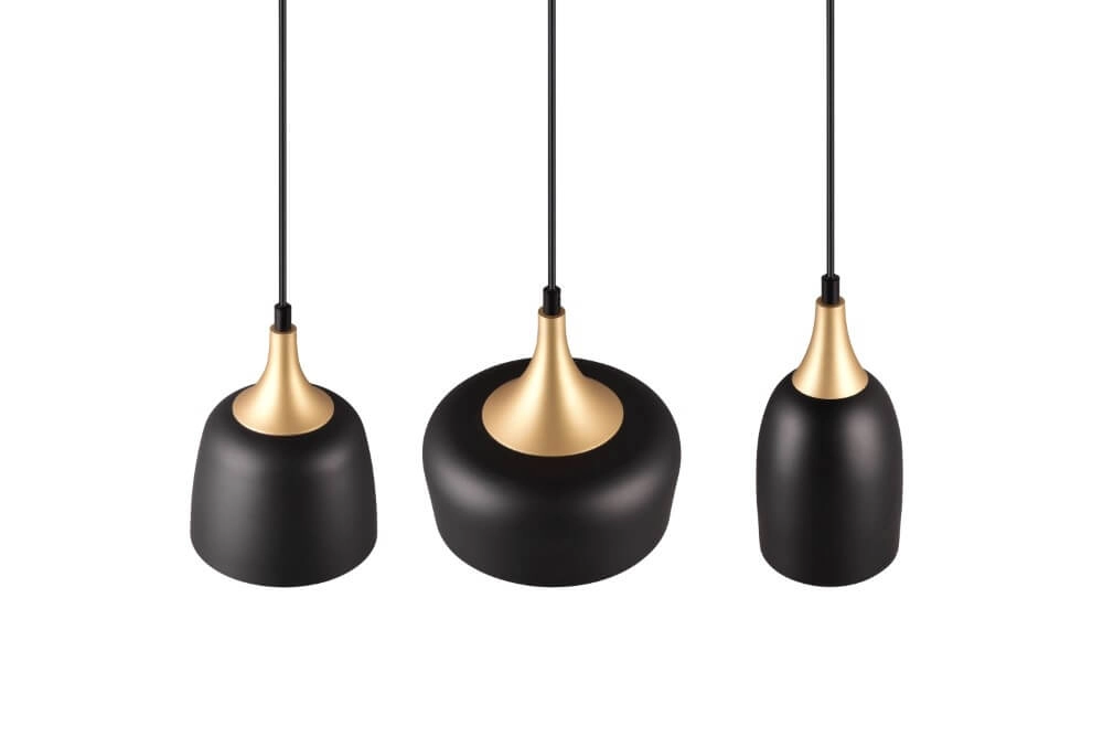 Lampe suspendue design Chiraz noir à 3 lumières Trio 4017807566826
