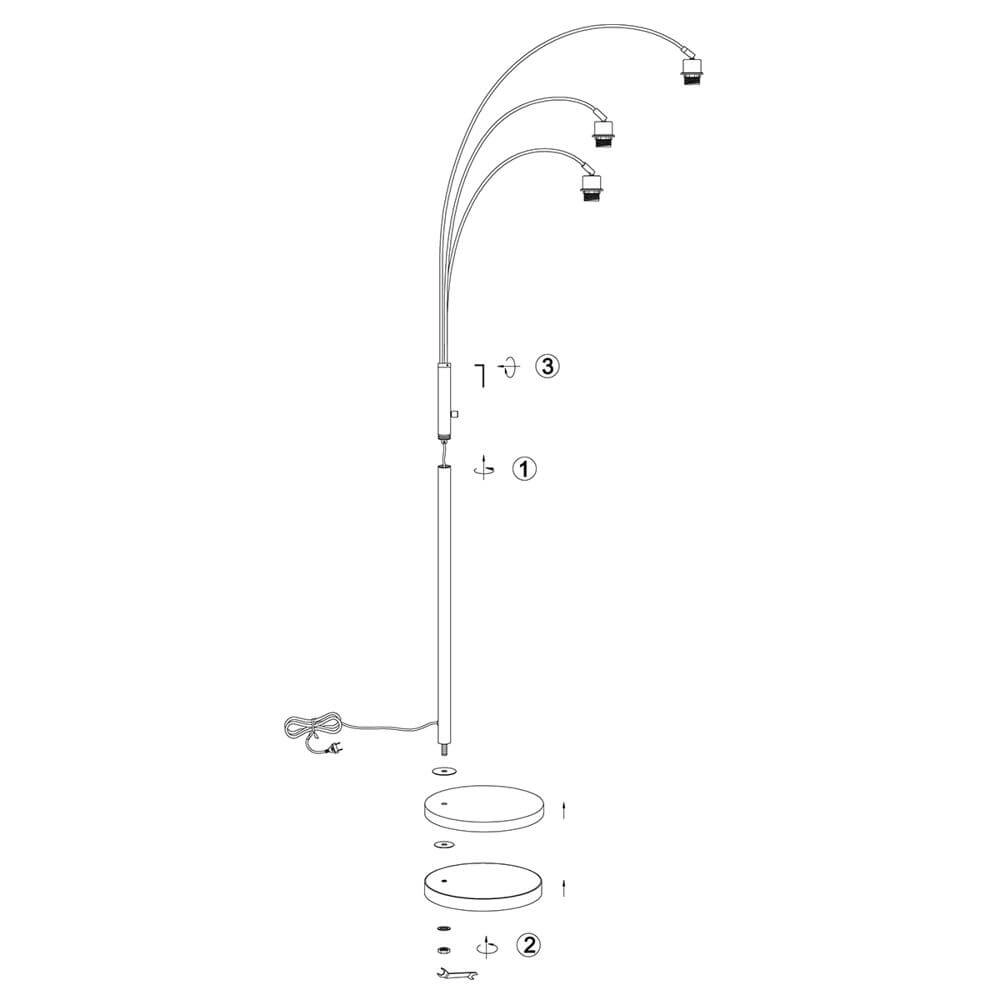 Lampadaire en bambou Sparkled Light avec noir Steinhauer 8712746176803