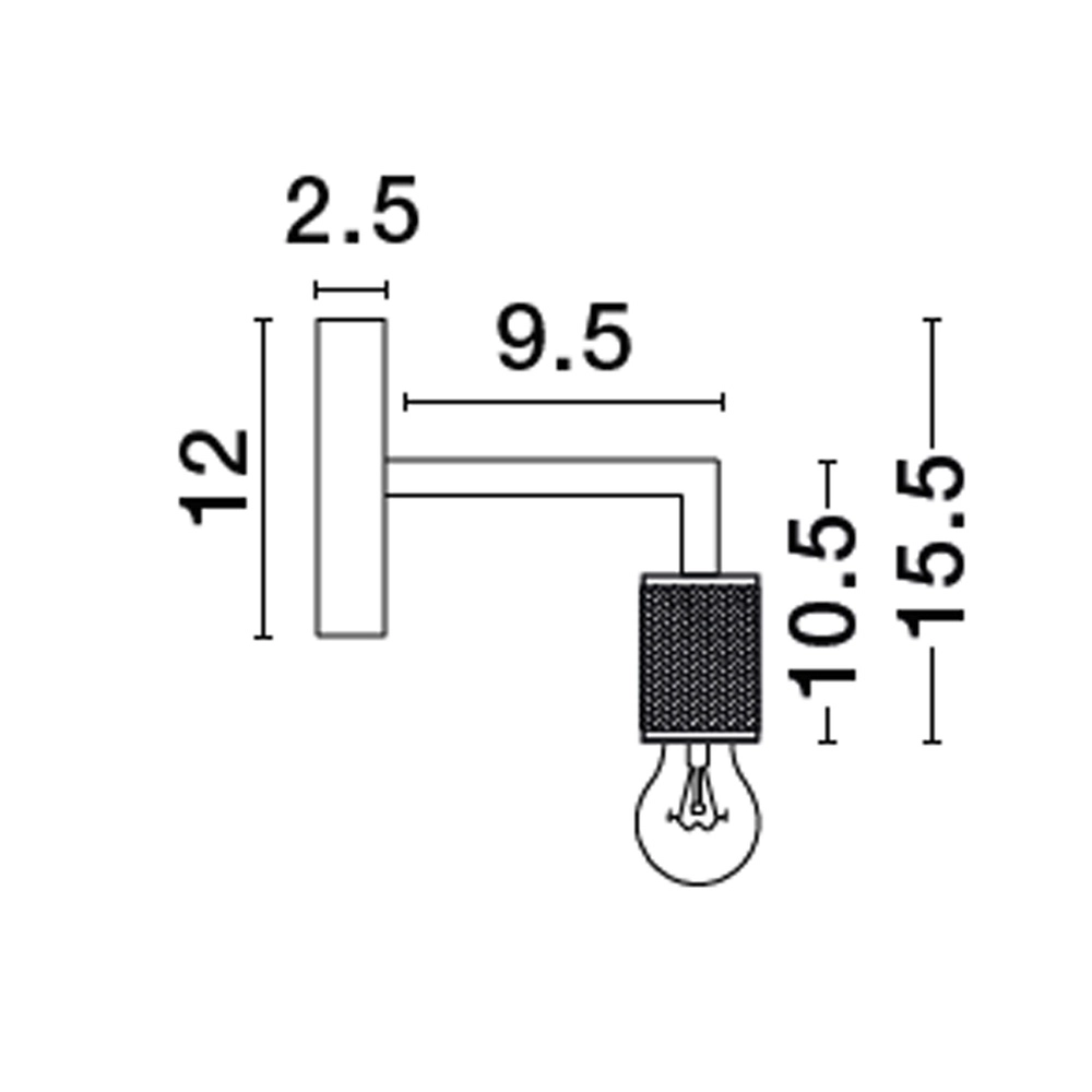 Applique murale minimaliste Royal noir Lyora 5212017436023