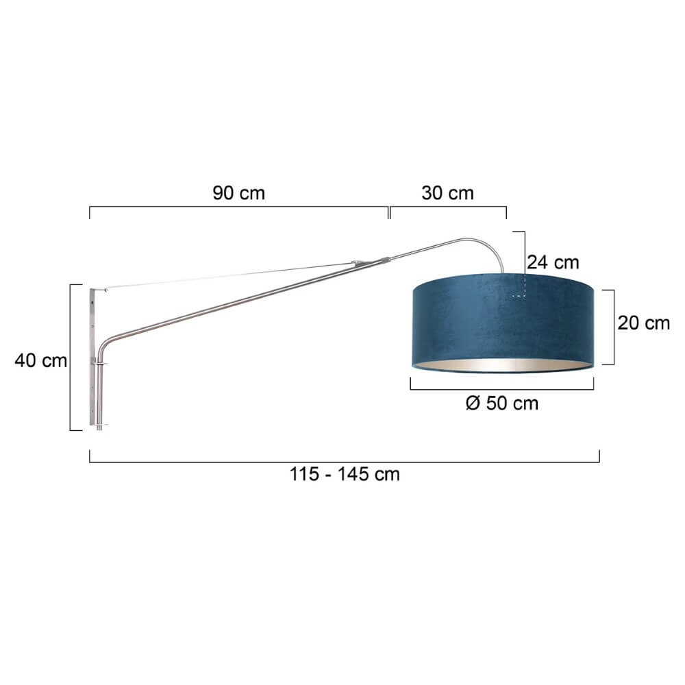Applique orientable Elegant Classy Acier inoxydable avec bleu Steinhauer 8712746147315