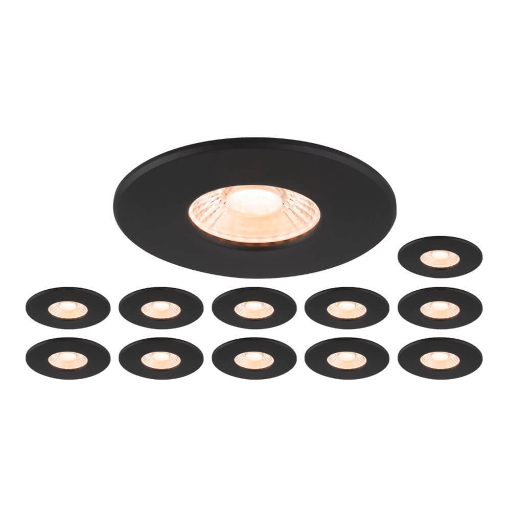 Lot de 12 spots encastrables Multix IP65 - noir - LED Lot de 12 spots encastrables Multix IP65 - noir - LED