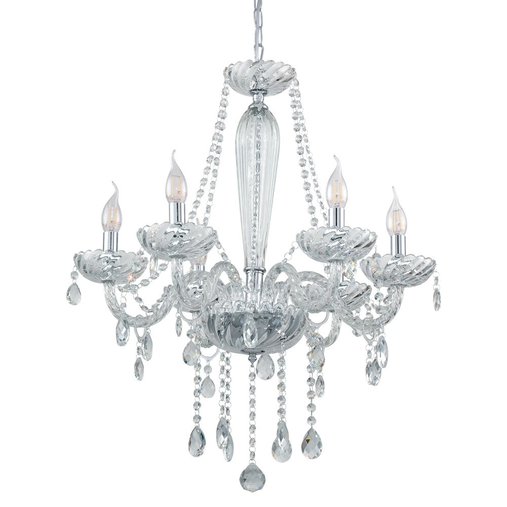 Lustre Basilano 1 72cm 6 gris clair Eglo 9002759390990