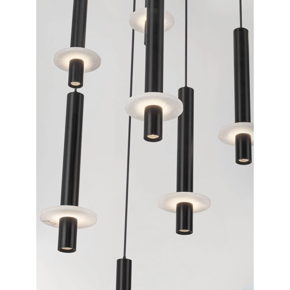 Lampe pendante de conception Noemi noir avec blanc Ø 62cm Lyora 5212063503298