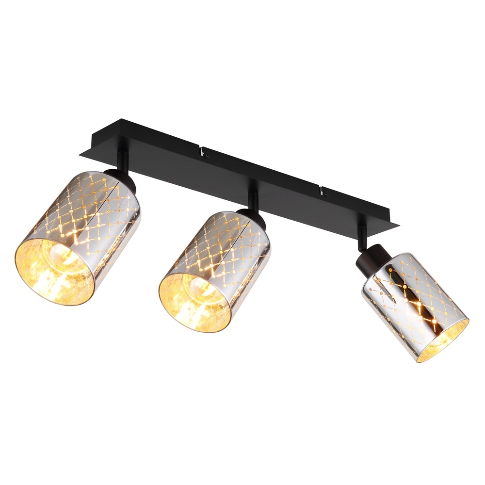 Lampe de plafond à design Alonso Noir à 3 lumières