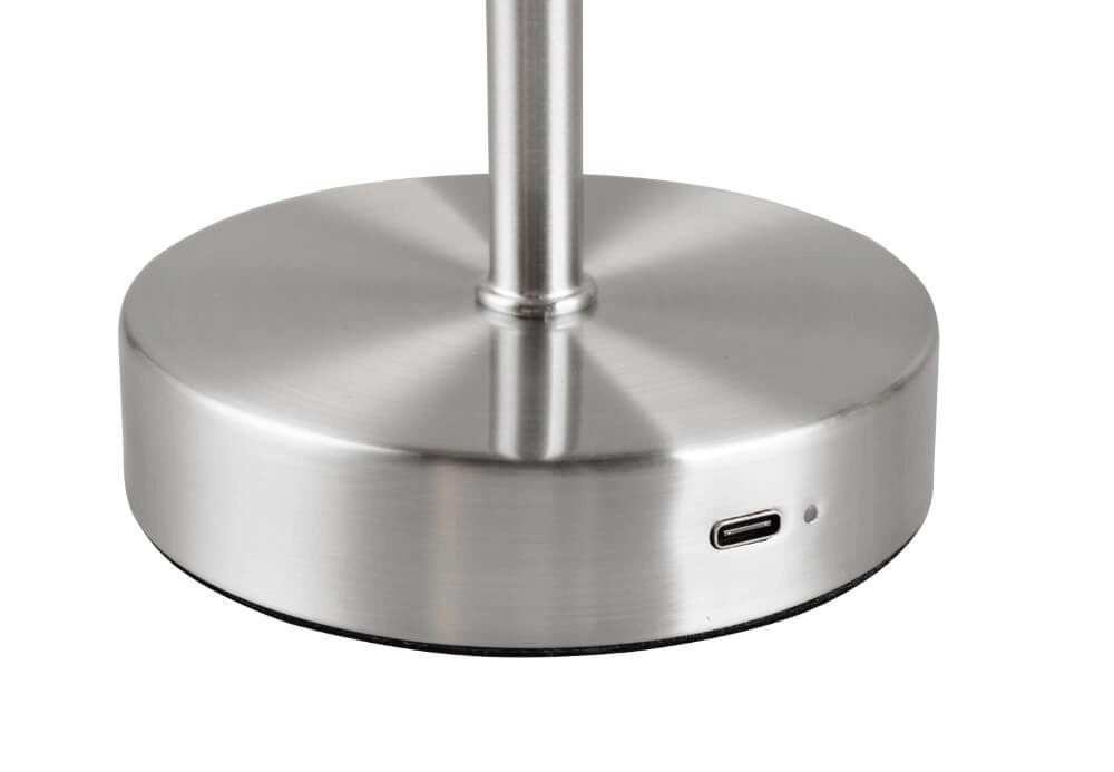 Lampe de table rechargeable Jeff nickel mat Trio 4017807601589