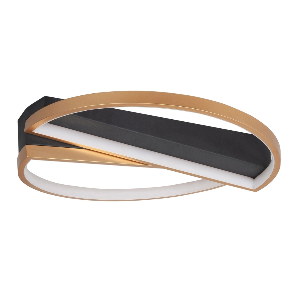 Plafonnier design Helios noir avec or Ø 44cm Plafonnier design Helios noir avec or Ø 44cm