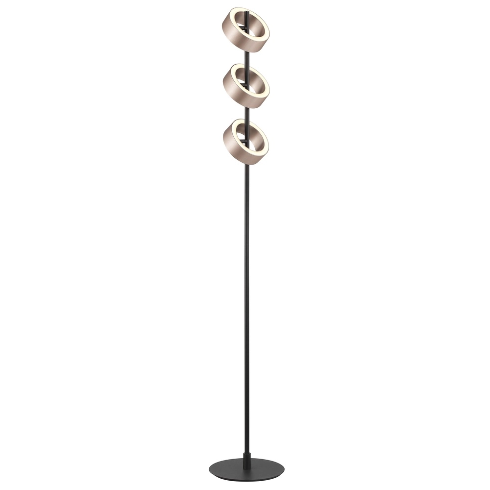 Lampadaire de conception Axion Noir avec brun