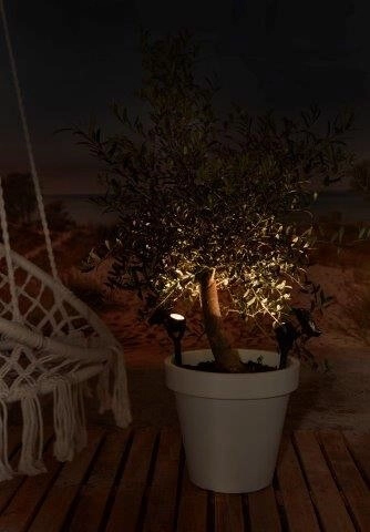 Lot de 3 spots à pointes Zamora solaire noir Luxform 8719099193396