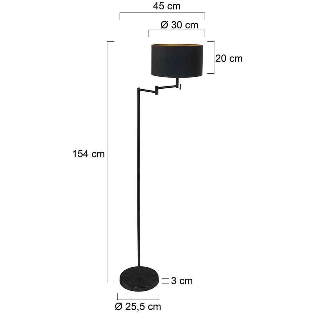 Lampadaire Bella noir Steinhauer 8712746174663