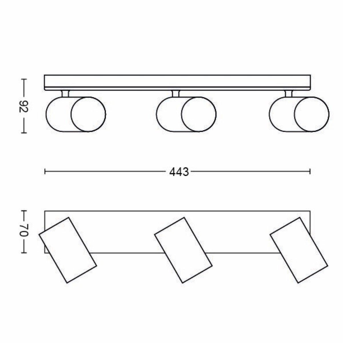 spot Kosipo 3 lumières noir Philips 8718696164921