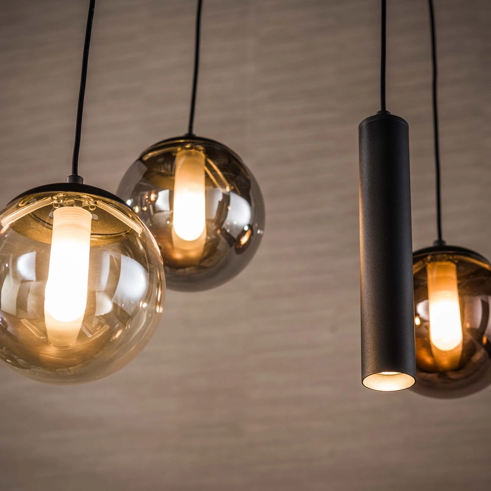 Conception de la lampe suspendue Orb 11 lumières noires Lyora 8716803514966