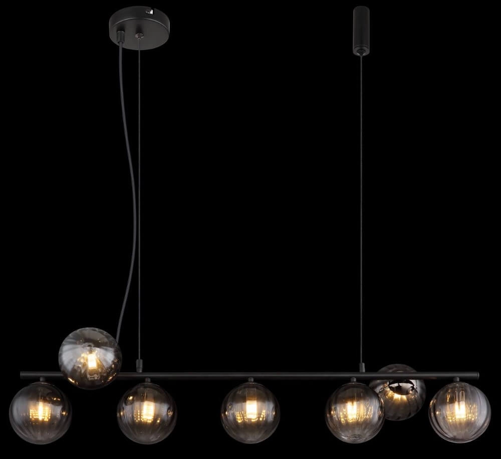 Lampe suspendue 7 lumières Dallerta verre de fumée Globo 9007371452576