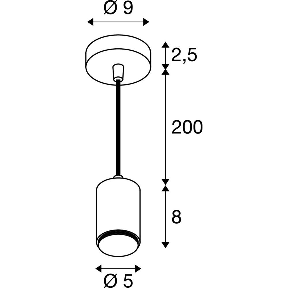 Luminaire suspendu Lalu 2m noir E27 SLV 4024163317399
